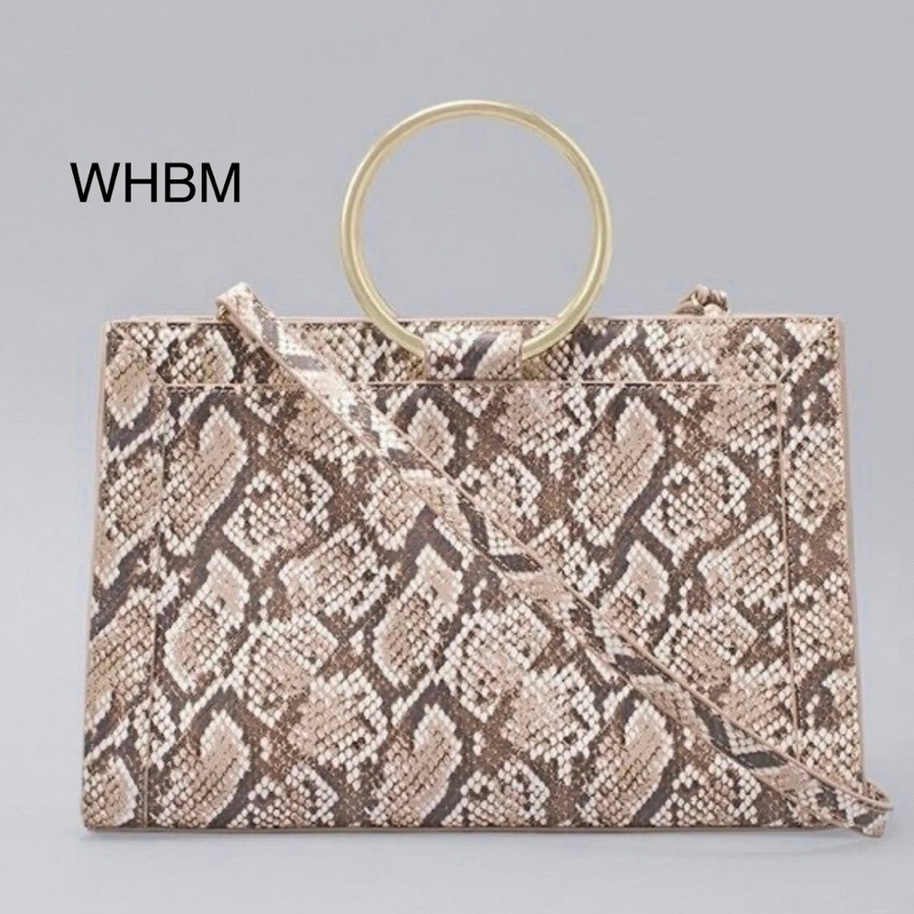NWT - WHBM Women’s Snake-Embossed Tote Handbag / Purse
